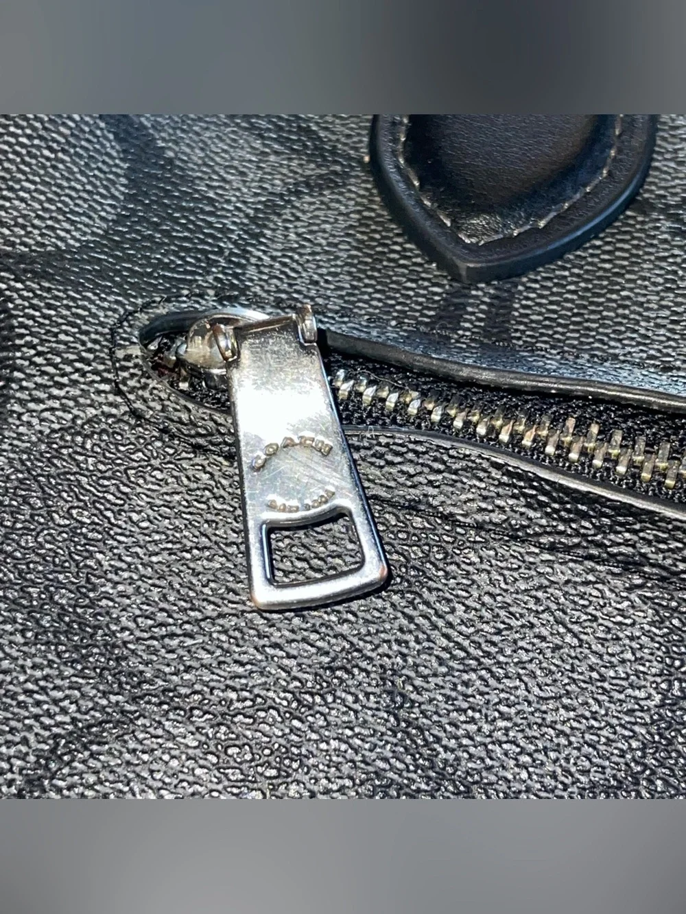 Coach Outlet Rowan Satchel Bag Black/Gray Signature Canvas